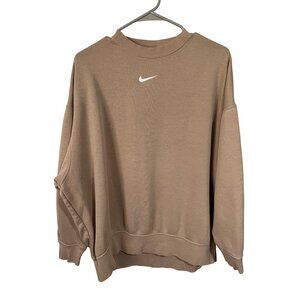 Nike Womens Oversized Tan Crewneck Sweatshirt XS